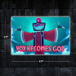 Hazbin Hotel Vox Becomes God poster - 11x17 wall art print merch Helluva Boss